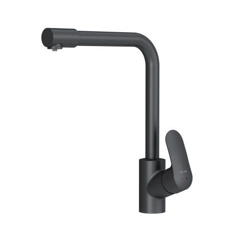 Смеситель для кухни с каналом для питьевой воды, AM.PM Like F8005722 L-излив, черный матовый