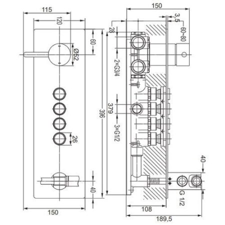 Смеситель Omnires Y Y1239-1GCCR для ванны, хром