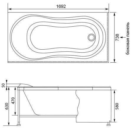 Акриловая ванна Aquanet Roma 00204028 170х70