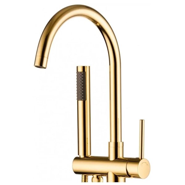 Смеситель напольный для ванны Groсenberg GB900GO, золото