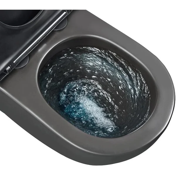 Унитаз подвесной GID Tr2122TF-Bm безободковый, торнадо, с сиденьем микролифт, черный матовый