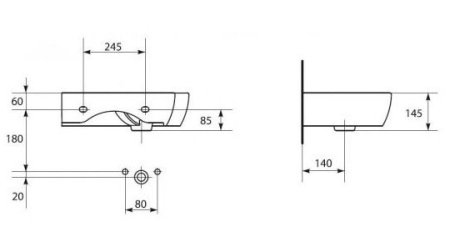 Раковина Cersanit Nano UM-N50/1-A-P   50 R ассиметричный
