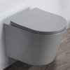 Унитаз подвесной Comforty 105MH безободковый, сиденье дюропласт softclose тонкое, быстросъёмное (светло серый матовый)