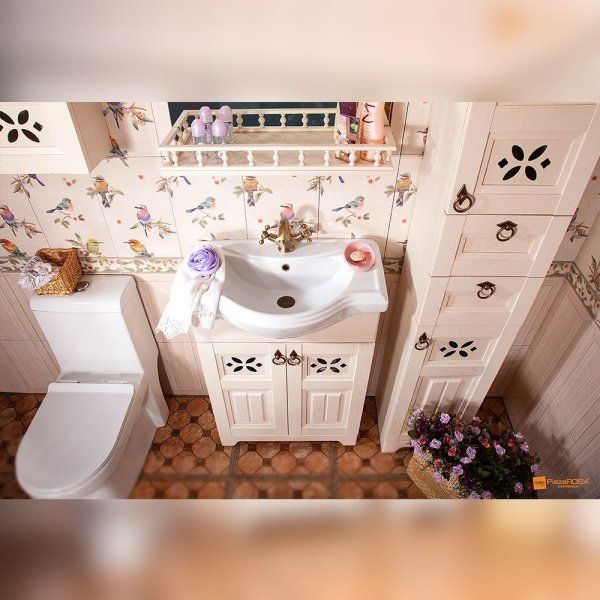 Зеркало с балюстрадой Бриклаер КАНТРИ 65, бежевый дуб прованс