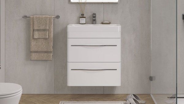 Тумба подвесная Velvex Jill 60, белый матовый (tp.JIL.9595.60.2Y белый матовый)