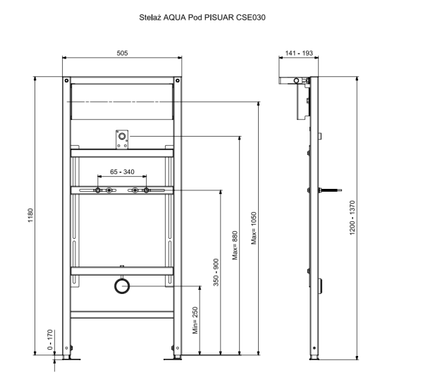 Система инсталляции для писсуара Cersanit Aqua 63387 синий