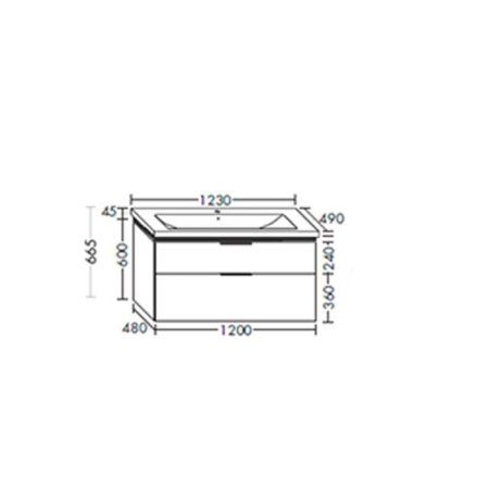 Тумба с раковиной Burgbad Eqio SEZA123F2009C0001*1 123 белый глянцевый
