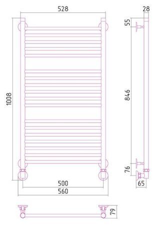 Полотенцесушитель водяной Стилье Рапсодия 100х50
