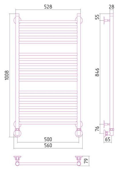 Полотенцесушитель водяной Стилье Рапсодия 100х50