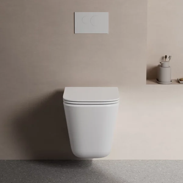 Унитаз подвесной Abber Rechteck AC1219TC безободковый, торнадо, с сиденьем микролифт, белый