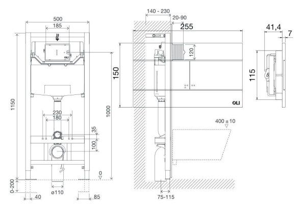 Сет Della Town_R кнопка смыва Slim (безободковый) (SET-DE814090028-O.S)