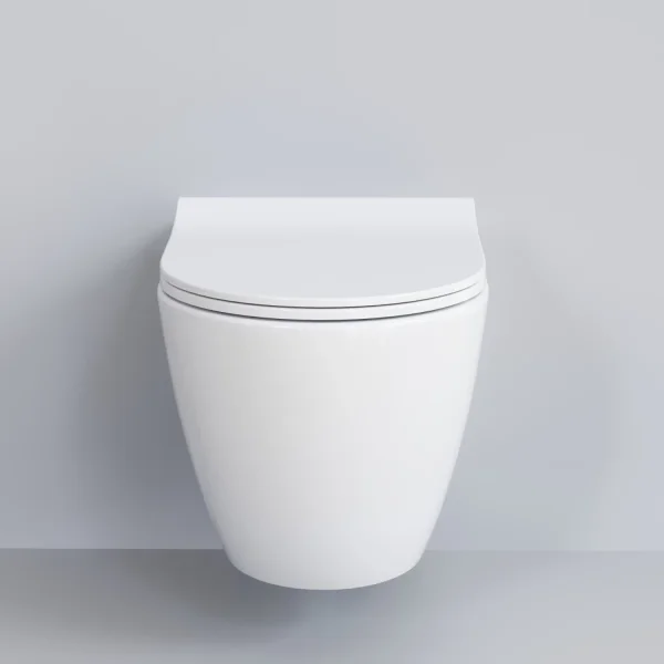 Унитаз подвесной Ambassador Queen 113T20001R-112T20001S безободковый, с сиденьем микролифт, белый глянец