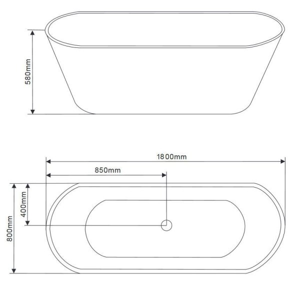 Акриловая ванна Grossman GR-1502 180х80