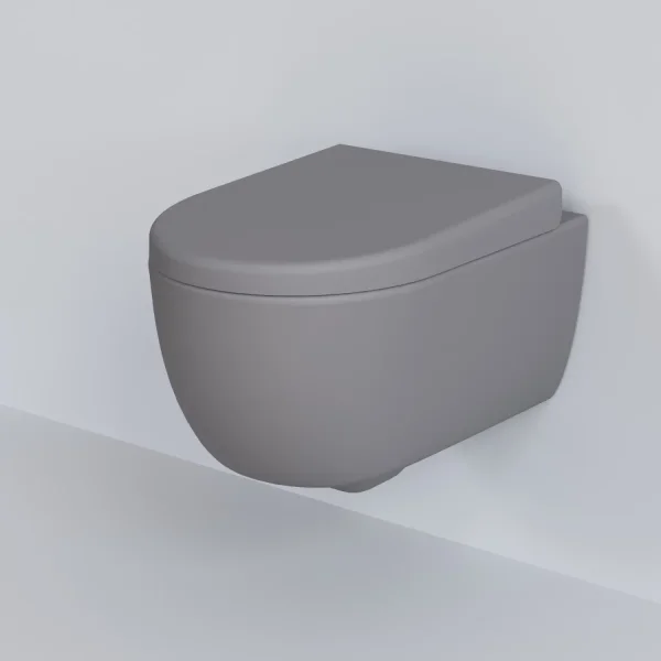 Унитаз подвесной Ambassador Abner 103T20301R безободковый, серый матовый