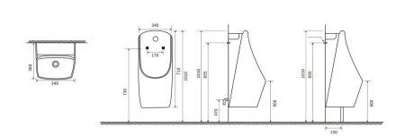 Писсуар CeramaLux x577s, Белый
