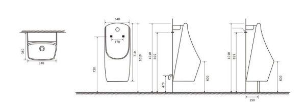 Писсуар CeramaLux x577s, Белый