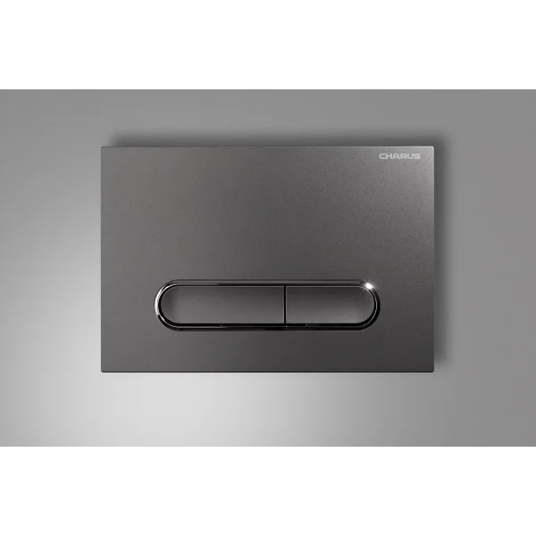 Кнопка смыва Charus Magnus FP.340.GRP.01 для инсталляции, графит матовый/хром/графит матовый