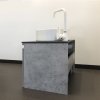 Тумба-умывальник COMFORTY "Эдинбург-60" бетон светлый с черной столешницей с отверстием под смеситель №12, с раковиной COMFORTY 9111