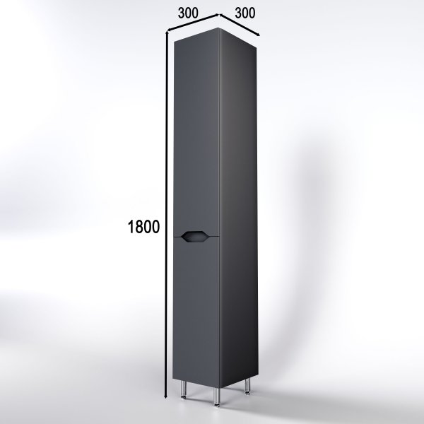 Тумба подвесная "Марелла 70" (2 ящ.) Люкс антискрейтч серый, PLUS Style Line СС-00002409