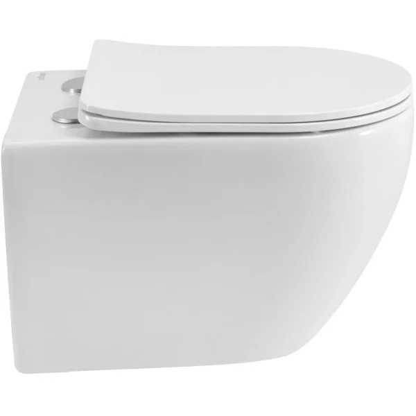 Унитаз подвесной Cezares Stylus CZR-546-TH-TOR/SC безободковый, торнадо, с сиденьем микролифт, белый