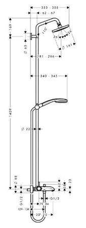 Душевая стойка Hansgrohe Croma 100  27201000