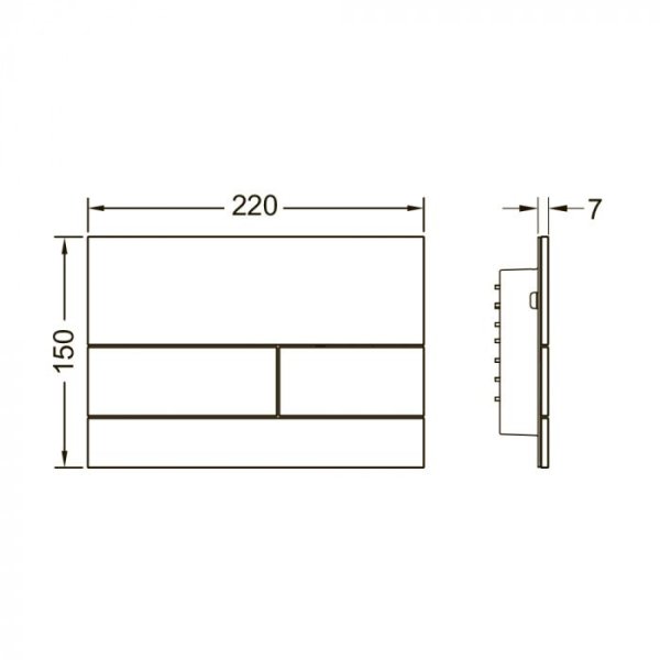 Кнопка смыва Tece Square II 9240826 стекло серое сатинированное