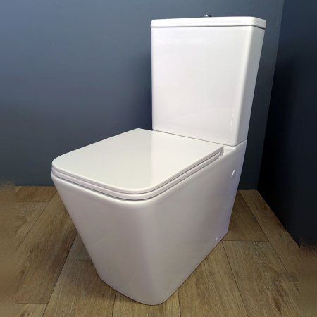 Унитаз напольный безободковый Teymi Helmi, сиденье микролифт T40308