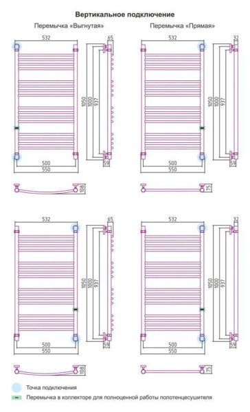 Полотенцесушитель водяной Сунержа Богема 1000x500 состаренная бронза прямой, с доп. перемычкой