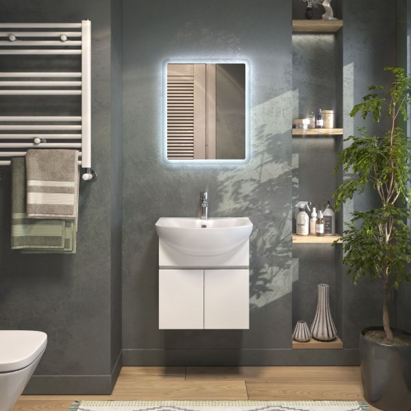 Тумба VIGO Wing под раковину Wing 500-2-0 (Балтика) навесная белый (tp.WIN.BAL.50.2D белый)