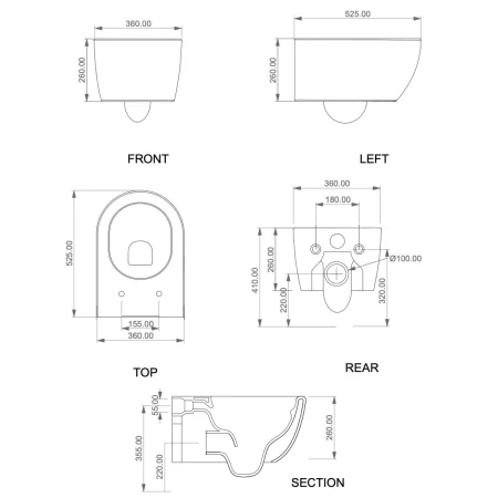 Унитаз подвесной GSG Like LKWCSO016 безободковый, медовый матовый
