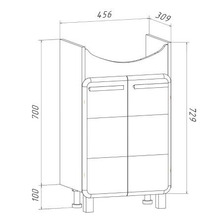 Тумба Runo Эрика 50 под умывальник Элеганс 50 (00-00004154)
