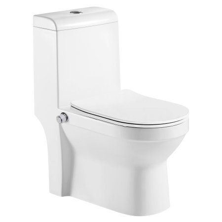 Унитаз-моноблок AZARIO BRUSCO 700x380x805 напольный со встроенной функцией биде, в комплекте с сиденьем дюропласт микролифт (AZ-1085B)