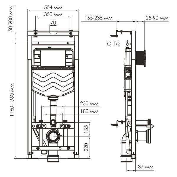Система инсталляции для унитазов WasserKRAFT Alme 15TLT.010.ME.PG04 белый, глянцевое золото