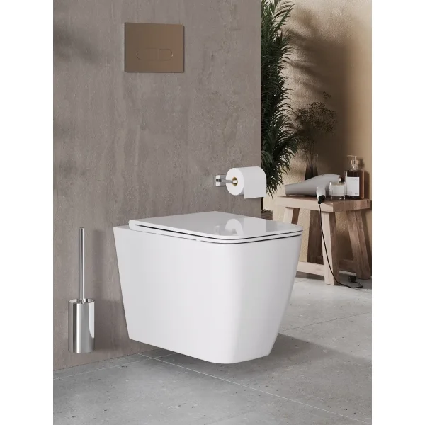 Унитаз подвесной Agger AT04100 безободковый, с сиденьем микролифт, белый глянец