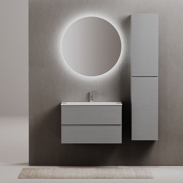 Тумба подвесная SANCOS Folk 790х445х500, c двумя ящиками оснащенными доводчиками, Ergraut soft, FL80ES