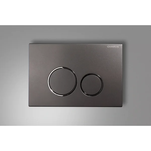 Кнопка смыва Charus Spazio FP.330.GRP.01 для инсталляции, графит матовый/хром/графит матовый