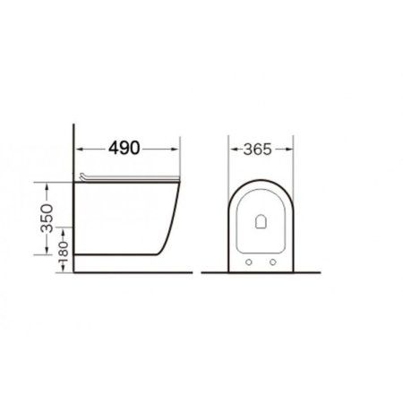 Унитаз подвесной Grossman GR-4455 безободковый, с толстой крышкой-сидением