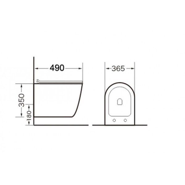 Унитаз подвесной Grossman GR-4455 безободковый, с толстой крышкой-сидением