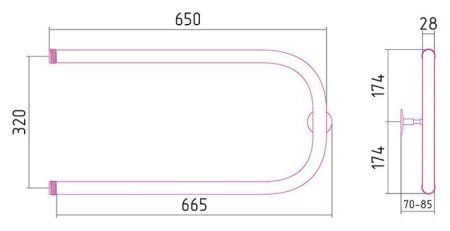 Полотенцесушитель водяной Стилье П-образный 32х65