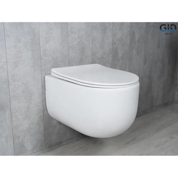 Унитаз подвесной GID Tr2133TF безободковый, торнадо, с сиденьем микролифт, белый