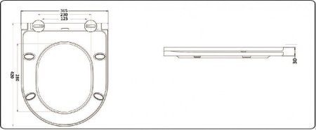 Унитаз напольный CeramaLux 1219A, Бело-Глянцевый