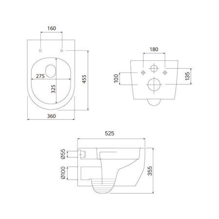 Унитаз подвесной безободковый, Aiger, IDDIS, AIGNGRYJDSAREiYB25TS