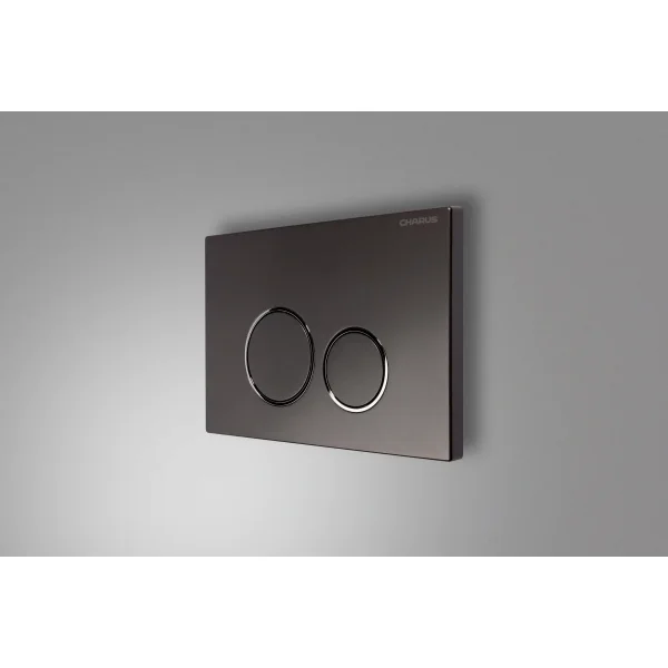 Кнопка смыва Charus Spazio FP.330.GRP.01 для инсталляции, графит матовый/хром/графит матовый