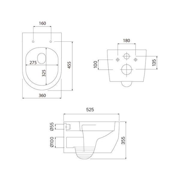 Унитаз подвесной безободковый, Aiger, IDDIS, AIGNGRYJDSAREiYB25TS