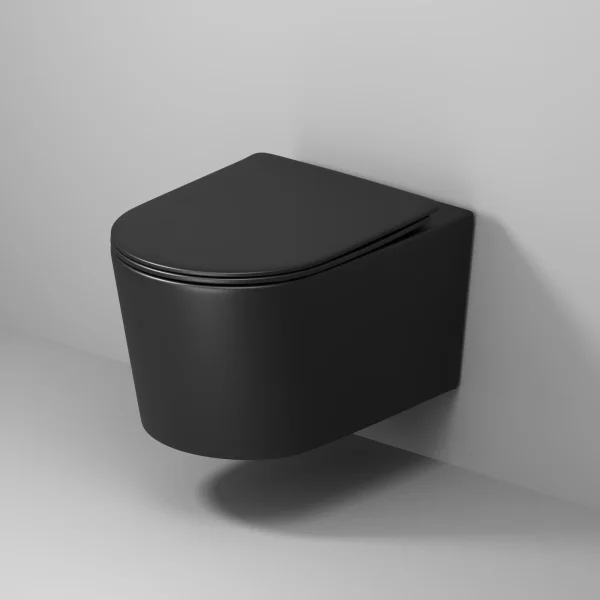 Унитаз подвесной Grossman GR-4499BMSQ безободковый, торнадо, с сиденьем микролифт, черный матовый