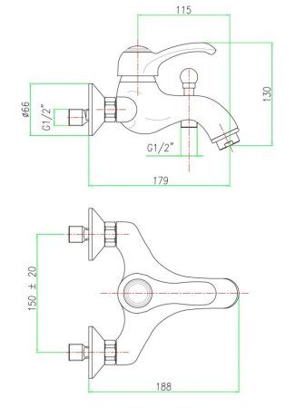 Смеситель для ванны Webert Aurora AU850102060медь