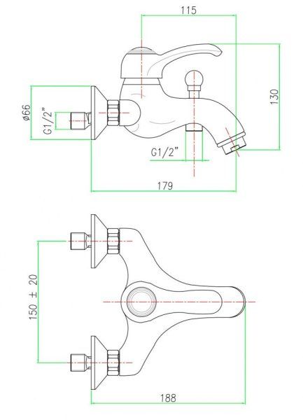 Смеситель для ванны Webert Aurora AU850102060медь
