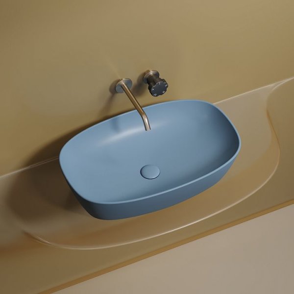 Раковина накладная Ceramica Nova Element CN6049ML 60x38x13.8 голубой матовый