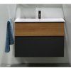 Тумба с раковиной Burgbad Fiumo SFXN122F3958FOT52G0200 120 tectona cinnmon decor/graphite soft matt