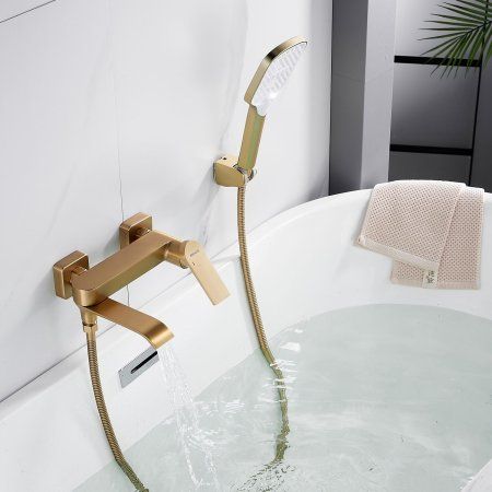 Смеситель для ванны однорычажный  Shevanik S4102G, Золотой сатин